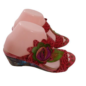 L'Artiste  Shayla Leather Wedge Slide Sandals 39/8